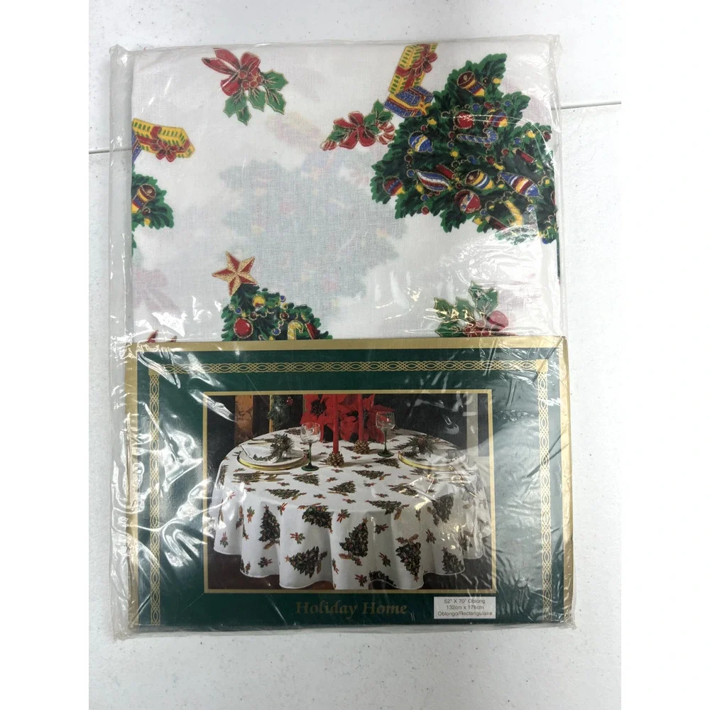 Holiday Time‎ Oblong Christmas tree table Cloth 52